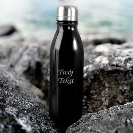Butelka Sportowa- Bidon czarny z grawerem -Twój Tekst