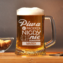Kufel z grawerem - "piwa i pacierza nigdy nie odmawiam"