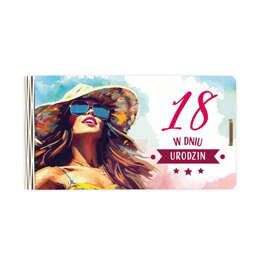 Pudełko drewniane na banknoty /vouchery z okazji  18 urodzin