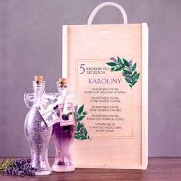 Zestaw kosmetyków w pudełku drewnianym - 5 kroków do szczęścia