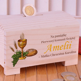 Skarbonka - Pamiątka I Komunii Świętej - Kielich