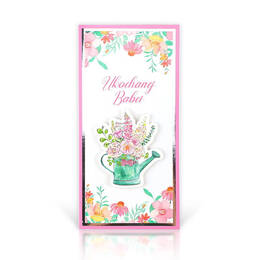 Kartka dla ukochanej Babci z kopertą- Konewka z kwiatami