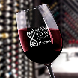 Kieliszek do wina z iminiem - Mam to w genach
