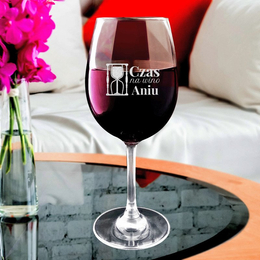 Kieliszek do wina z iminiem - Czas na wino - klepsydra
