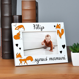 Ramka na zdjęcia - wesołe liski - synuś mamusi