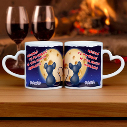 Dwa kubki- zakochane myszki