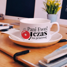 Filiżanka z nadrukiem dla nauczyciela - czas na przerwę