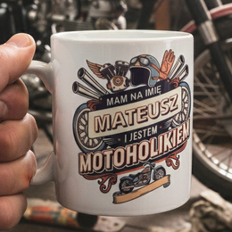Kubek dla motocyklisty "jestem motoholikiem"