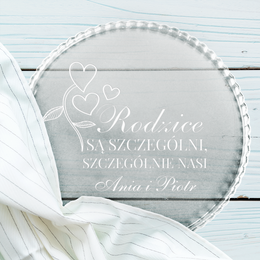 Talerz - Patera szklana z grawerem -  Szczególni Rodzice