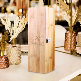 Pudełko na wino z akcesoriami + grawer -Monogram i imię