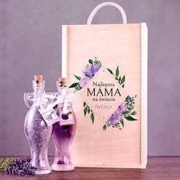 Zestaw kosmetyków w pudełku drewnianym dla najlepszej mamy na świecie