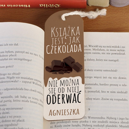 Zakładka do książki ze sznureczkiem- ... jak czekolada
