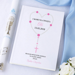 Biblia- Pamiątka I Komunii Świętej- różaniec