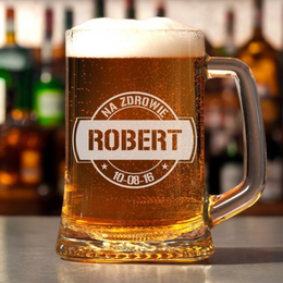 Kufel z grawerem- etykieta