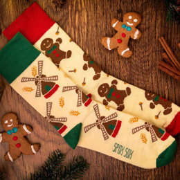 Świąteczne Skarpetki unisex - Co ma Piernik do Wiatraka