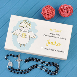 Drewniane pudełko na banknoty - Aniołek