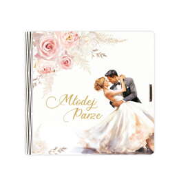 Pamiątka w eleganckim drewnianym pudełku z kopertą z okazji Ślubu - Młoda Para