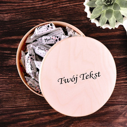Drewniane pudełko z krówkami z Twoim tekstem