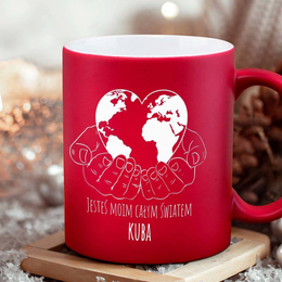 Kubek z grawerem- Jesteś  moim całym światem