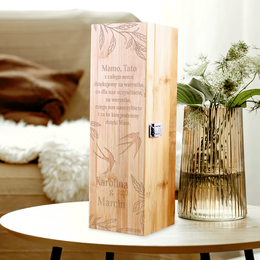 Pudełko na wino z akcesoriami + grawer- Podziękowanie dla Rodziców