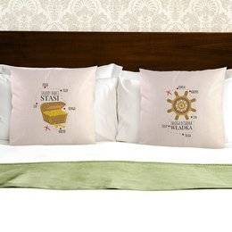 Dwie poduszki dla dziadków z imionami wnuków