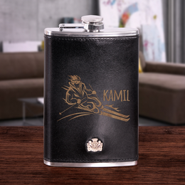 Ekskluzywna piersiówka Wittchen- Narciarz + imię