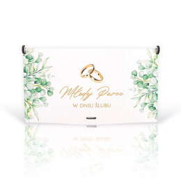 Pudełko drewniane na banknoty z okazji Ślubu-OBRĄCZKI