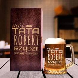 Zestaw prezentowy dla taty - Kufel w pudełku - Tata rządzi