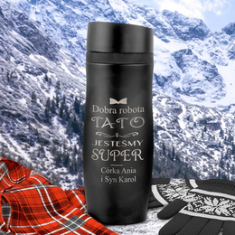 Kubek termiczny czarny dla taty