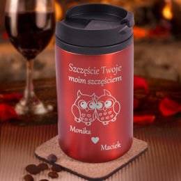 Kubek termiczny- zakochane sówki