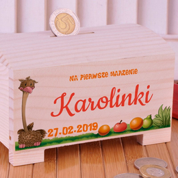 Skarbonka na Urodziny dla dziecka - Struś