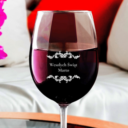 Świąteczny kieliszek do wina Wesołych Świąt z TWOIM IMIENIEM