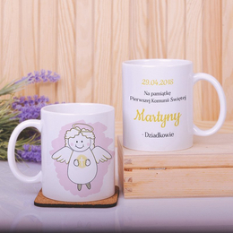 Kubek na Pamiątkę I Komunii Św. - Aniołek