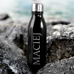 Butelka Sportowa- Bidon czarny z grawerem -Imię
