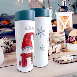 Kubek termiczny 340ml biały Bałwanek z TWOIM IMIENIEM