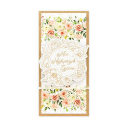 Kartka z okazji urodzin/imienin z kopertą- Róże