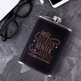 Piersiówka 190ml czarna dla dziadka