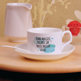 Filiżanka z nadrukiem- kawa jak świeżo zmielone niebo