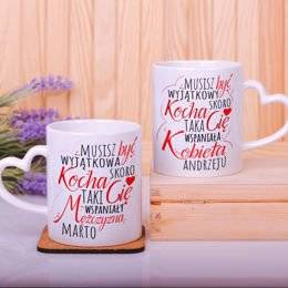 Dwa kubki z nadrukiem- Wyjątkowa i Wyjątkowy