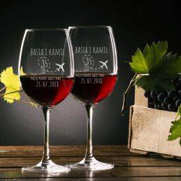 Kieliszki do wina rocznica ślubu - podróż