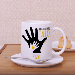 Kubek dla taty - dłonie