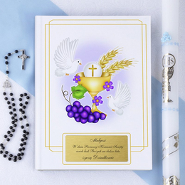 Biblia- Pamiątka I Komunii Świętej - Kielich i gołębie