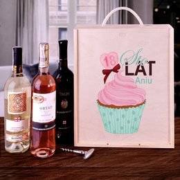 Pudełko na trzy wina z okazji urodzin