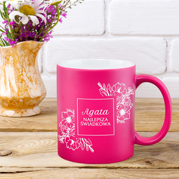 Różowy Kubek z grawerem- Dla świadkowej