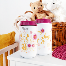 Puszka termiczna Minnie Flowers Gold 300 ml  z TWOIM IMIENIEM