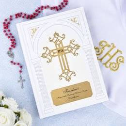 Biblia- Pamiątka I Komunii Świętej/Chrztu Świętego - Krzyż Ornament