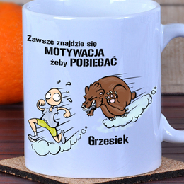 Kubek motywacyjny dla biegacza z kolorowym nadrukiem