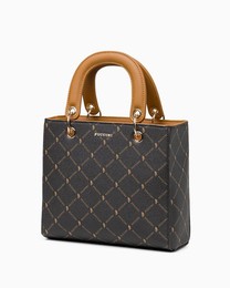 Torebka damska kuferek Puccini Monogram BLXP0042M-2 brązowa