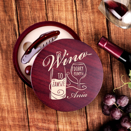 Duże Akcesoria do wina z imieniem - wino to zawsze dobry pomysł