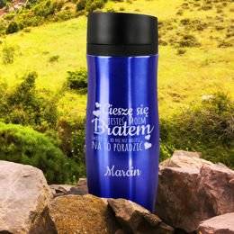 Kubek termiczny niebieski dla brata